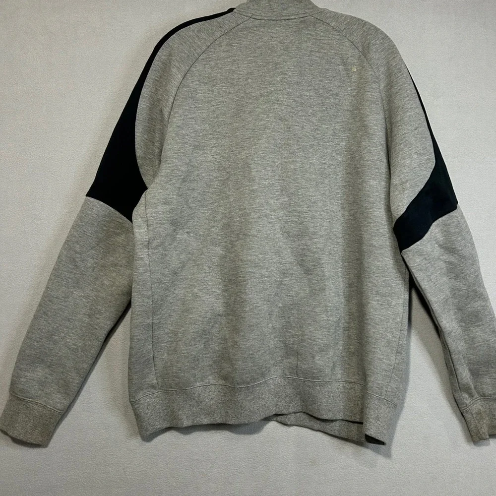 Puma Full Zip Jacket Mens Size Large Gray Black Athletic Warm Up Coat Activewear